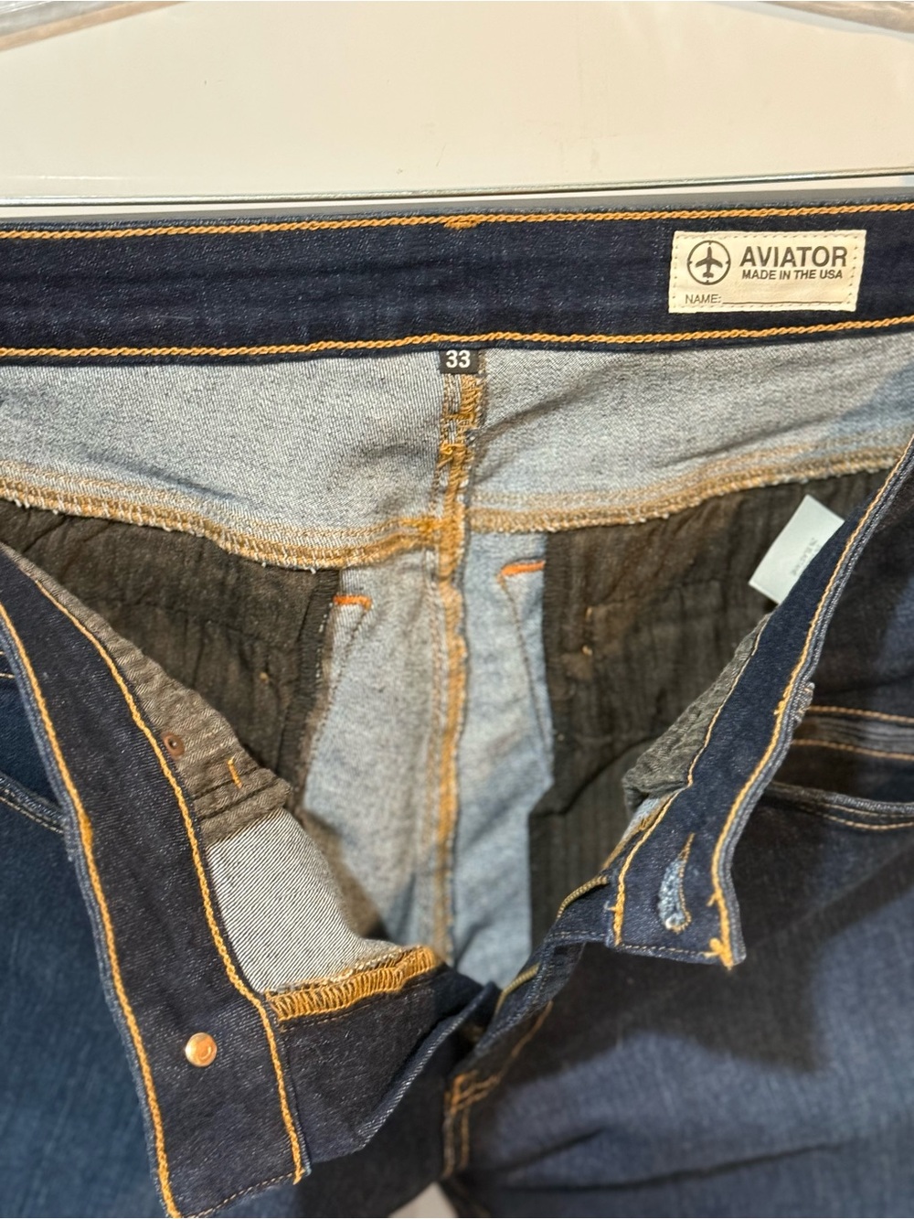 Aviator Men’s Dark Blue Denim Jeans - 33 Waist